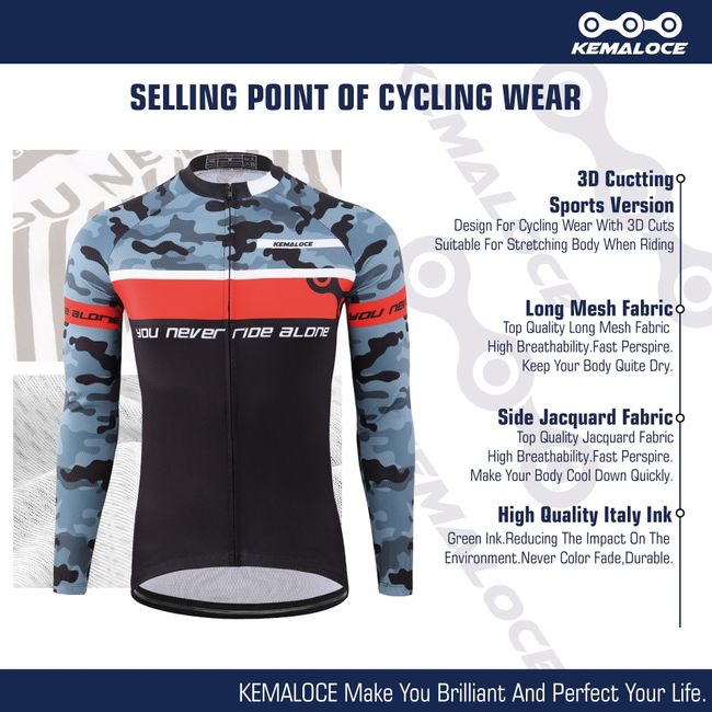 Kemaloce best sale cycling jersey