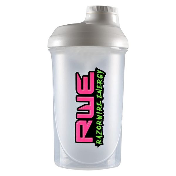 RAZOR WIRE ENERGY Retro Shaker Bottle, 500ml Protein Shaker - Clear