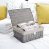 Natural Wicker Storage Basket With Lid Underbed Storage Gift Basket (Small)