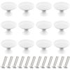 DDHOMIN 12 PCS Round Drawer Knobs Pulls,Cupboard Door Knobs (White)