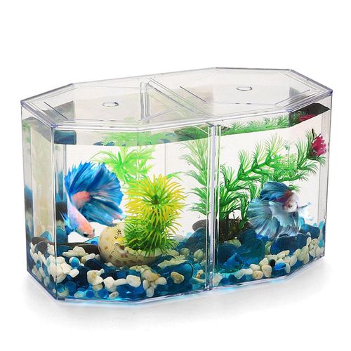 Totority Box Octagonal Fish Tank Betta Fish Bowl Small Containers Shrimp Tank Baby Cart Covers Turtle Tank Betta Fish Tank Fish Breeding Tank Betta Tank Acrylic Self-Cleaning
