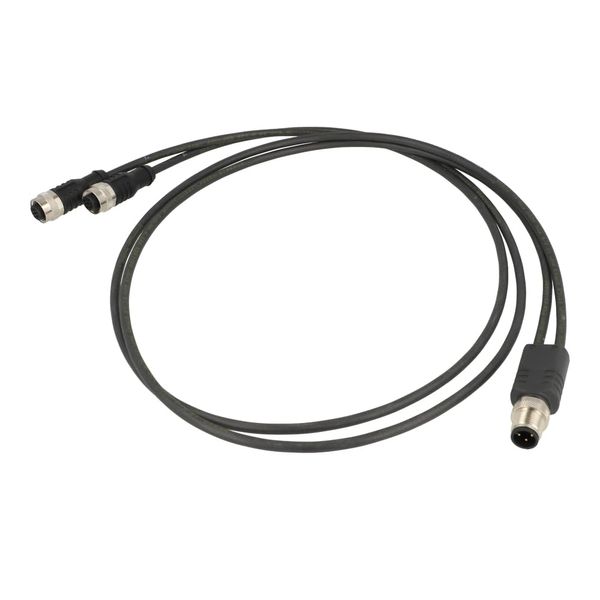 756-5516/040-010 | SENSOR/ACTUATOR CABLE ASSEMBLY, 2XM12 SOCKETS TO M12 PLUG, STRAIGHT, A CODED, 4-POLE, LENGTH: 1 M