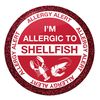 Flox Creative 15 51mm Matt Circle Stickers I'm Allergic to Shellfish