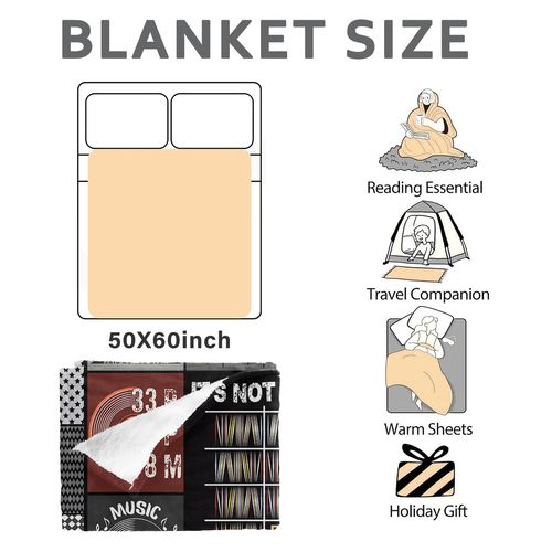 Farecnt Gifts for Vinyl Record Lovers, Vinyl Record Blanket, for Music Lovers, Soft Music Decor Throws Blanket - 60”x50”