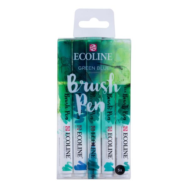 Talens Ecoline 5 brush pens "Green Blue"