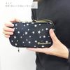 AF8282 Makeup Pouch, Cosmetic Pouch, Large Capacity, Double Zipper, Stylish, Functional Pouch, Brush Holder, Divider, Cosmetics, Storage, Star Pattern