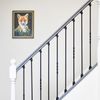 Set of 2 Matte Black "Enfield" Stair Spindles - Pattern 1 - with Adjustable Rake Brackets