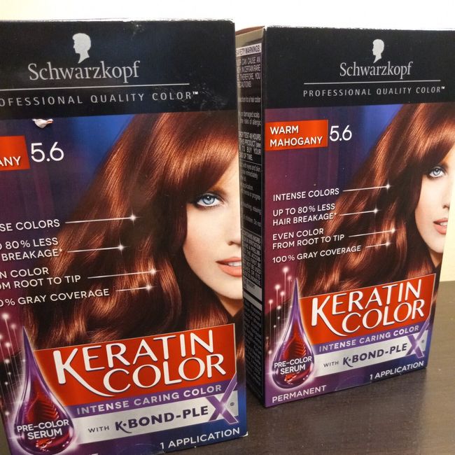 Schwarzkopf Keratin hair Color 5.6 Warm Mahogany Permanent Hair Color Dye NEW