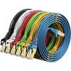 Cat 7 Ethernet Cable 3 ft 6 Pack (Highest Speed Cable) Cat7 Flat Shielded Ethernet Patch Cables - Internet Cable for Modem, Router, LAN, Computer - Compatible with Cat 5e, Cat 6 Network