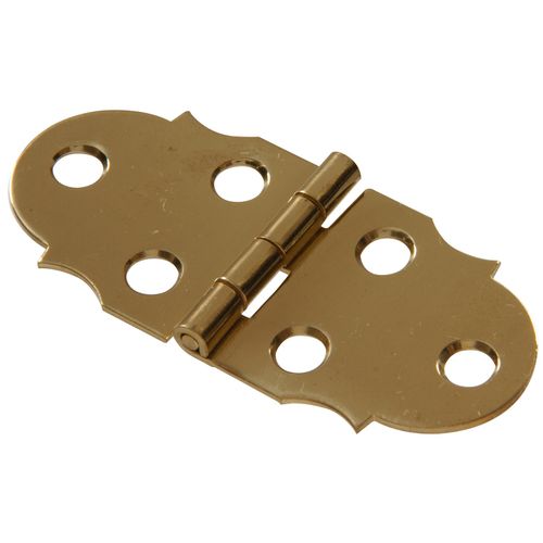The Hillman Group 853006 1-5/16" x 2-7/8" Solid Brass Decorative Hinge - Bright Brass Finish 1-Pack