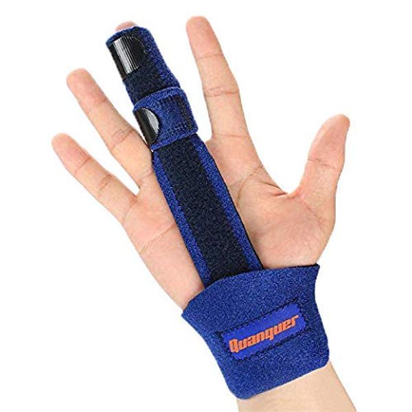 Finger Extension Splint for Trigger Finger, Mallet Finger, Finger Knuckle Immobilization, Finger Fractures, Wounds, Post-operative Care and Pain Relief- Malleable Metallic hand splint finger support