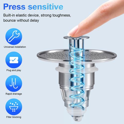 3 PCS Universal Bathroom Sink Stopper for 1.1~1.5 inch Basin Pop-Up Drain Filter