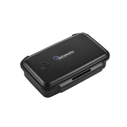 Iwasaki Industries B-1477AA Slim Lunch Box, Antibacterial, 1-Tier Box, Black
