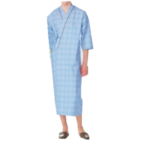 Nagaileben PG-1400 Unisex Patient Clothes, Yukata Type, White Coat, blue