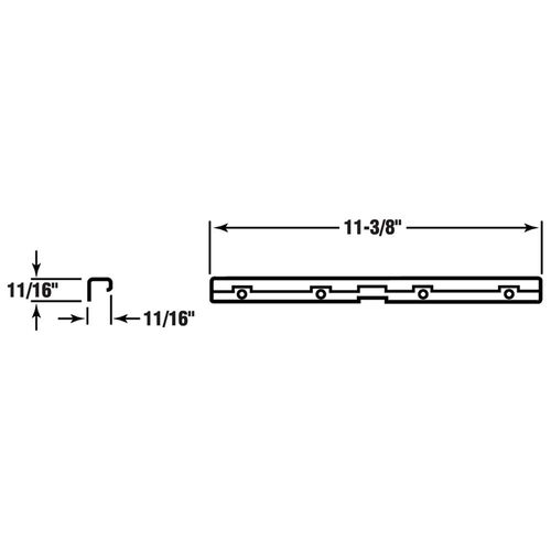 Truth TH 22397 Casement Operator Track for Truth Dual and Single Operators (Single Pack), Gray
