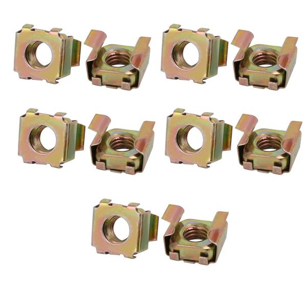 sourcingmap 10pcs M8 65Mn Spring Steel Captive Cage Nut for Server Shelf Cabinet