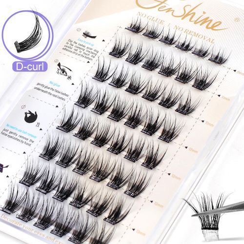 Fenshine Self Adhesive Lash Clusters, No Glue Lash Extension Reusable 9-14 mm Self Adhesive DIY Eyelash Extensions (DM11)