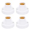 PATIKIL E14 Bulb Socket, 4pcs Round Screw Base Lamp Holder Light Replacement Bases for Halogen CFL Light Bulb, White