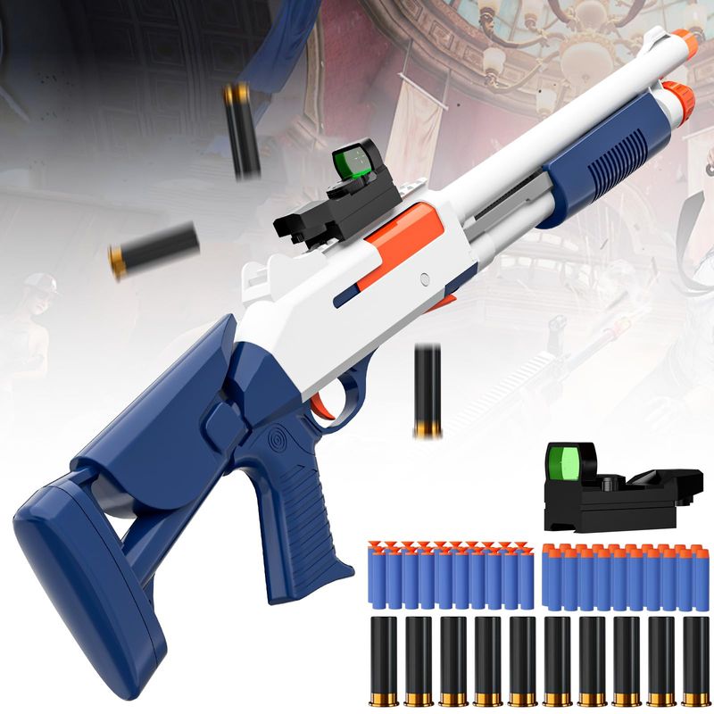 Soft Bullet Empty Shell Ejecting Toy Gun Shotgun with Scope Level Bolt ...