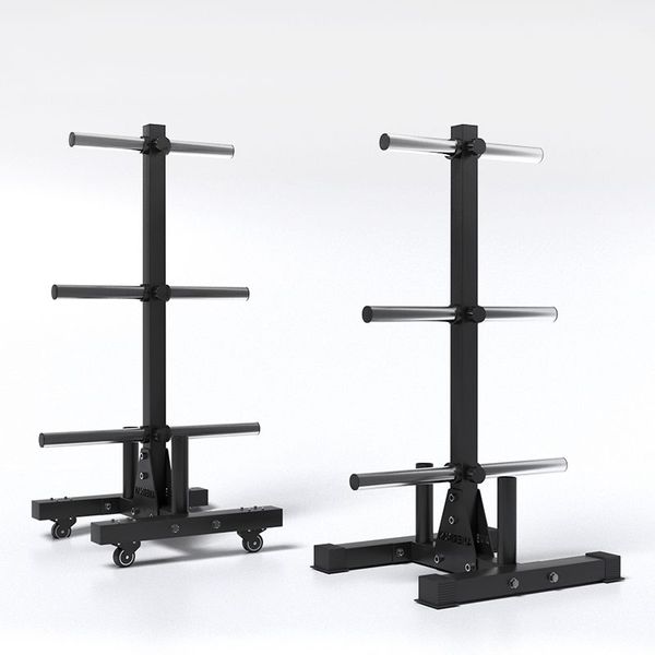 Wheeled disc organizer holder barbell fitness equipment storage stand, stand type