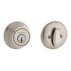 Kwikset 660 Deadbolt Deadbolt Lock, Satin Nickel Round Exterior Keyed Front Entry Door, Pick Resistant SmartKey Rekey Security, Single Cylinder Dead Bolt, with Microban Protection