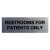 Signs ByLITA Basic Restrooms for Patients Only Sign(Brushed Silver) - Medium