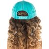 Funky Junque Womens Baseball Cap Distressed Vintage Unconstructed Embroidered Patch Hat (Blessed w/Sunflower - Turquoise)