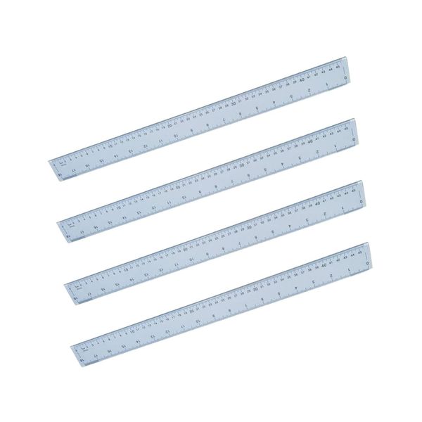 4 x Hainenko Clear Plastic Ruler 50cm | Multipack Shatter Resistant Hainenko ruler