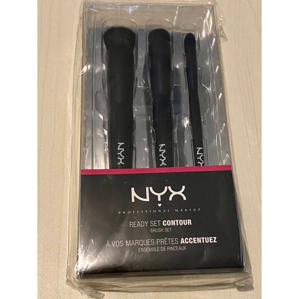 NIB NYX Professional Makeup Ready Set Contour 3-Piece Brush Set