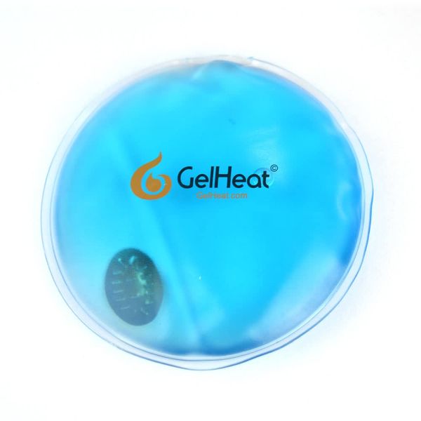 Pack of 5 GelHeat Instant Hand Warmers Round - Reusable Gel Click Heat Pads (Blue)