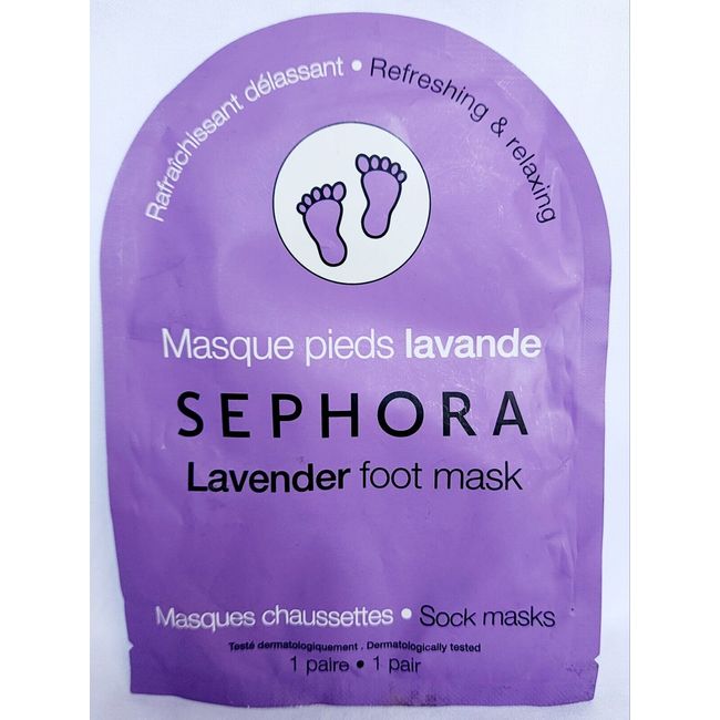 Sephora LAVENDER Foot Mask Refreshing Relaxing Sock Masks Soothe Feet 1 Pair New