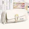 Cedar Eight Pencil Case, Large Capacity, Soft, Cute, Convenient, Solid, Canvas, Multi-Purpose, Pen Pouch, green, Casual