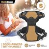 Brown Reflective Pet Puppy Harness Breathable Mesh Adjustable Control w/Handle