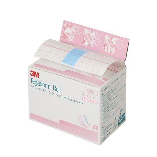 3M Tegaderm 16004JPS Smooth Film Roll, Short Roll, Waterproof Film, Film Dressing, 3.9 inches (10 cm) Width x 16.4 ft (5 m), 1 Roll, Made in Japan
