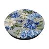Blue and White Iris Hydrangea Floral Pattern With Bird PopSockets PopGrip: Swappable Grip for Phones & Tablets