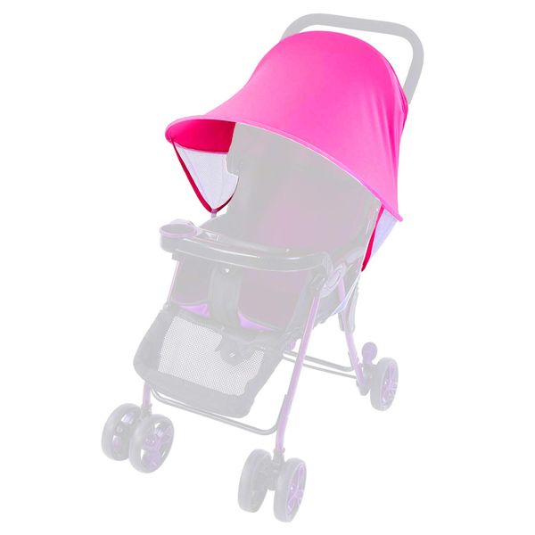 FUIPVGI Awning Pram UV Protection, Sun Protection Pram, Pram Sun Protection, Awning Buggy, Universal Awning for Pushchairs, Sun Protection for Baby (Pink)