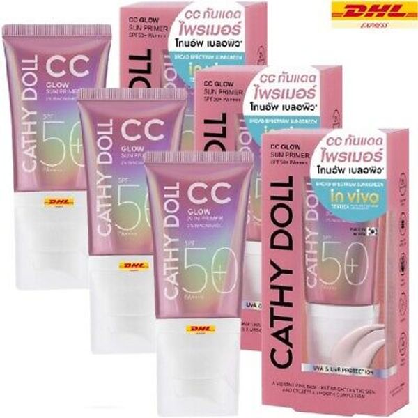 3X Cathy Doll CC Glow Sun Primer SPF50+ PA++++ Enhances Skin brightness Healthy