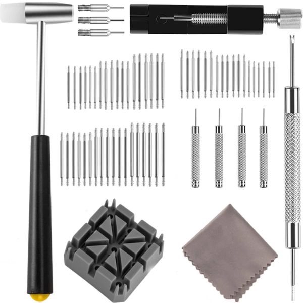 [ColiChili] 120 Pcs Set Watch Band Adjustment Watch Band Replacement Repair Tool Good Quality 108 Spring Bars Included, gray