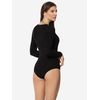Merry Style Damen Langarm Body MS-114 (Schwarz, S)