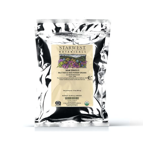 Starwest Botanicals Organic Milk Thistle Seed Powder, 1 Pound