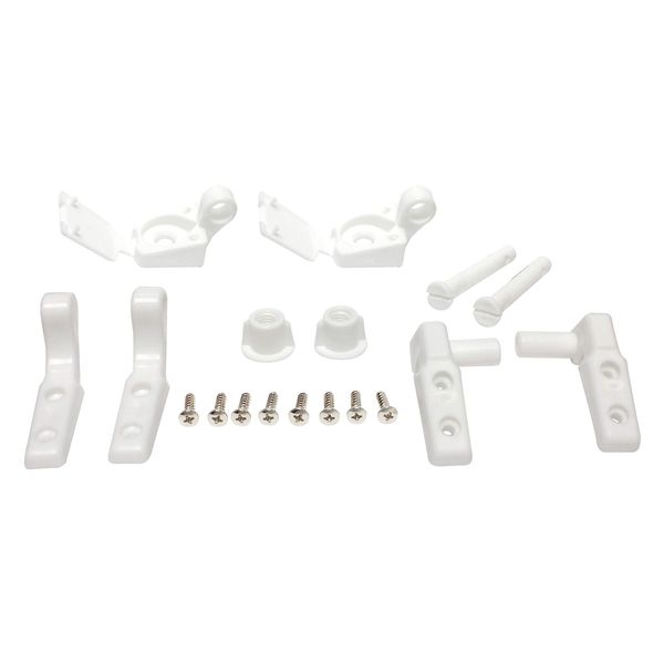 Plumb Pak PP835-34 Leaf Straight Universal Fit Toilet Seat Hinge, Plastic, 4" x 5", White