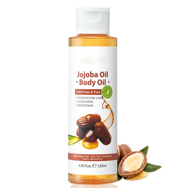 Jojoba Oil for Skin - Natural Jojoba Oil - Hair Oil for Dry Damaged Hair - Body Oil for Women - Body Moisturiser for Dry Skin,Face&Body as Face Oil Massage Nourishing Oil 120ml