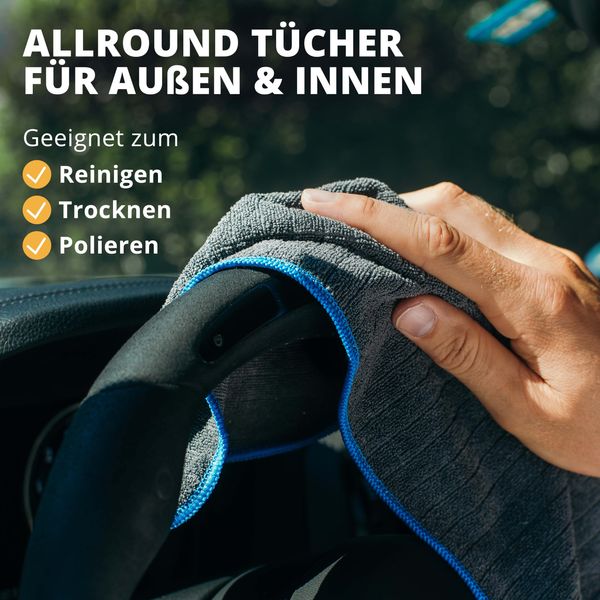 LICARGO® Lackschonende Mikrofasertücher mit 380 GSM - extrem saugstark und schonend weich - fusselfreie Poliertücher für die Pflege von Auto und Motorrad - Auto Microfasertücher - 40 x 40 cm (6)