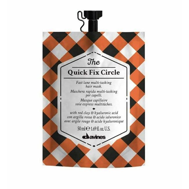 DAVINES THE QUICK FIX CIRCLE 50ml Mask Red Clay Hyaluronic Acid 1.6 oz .