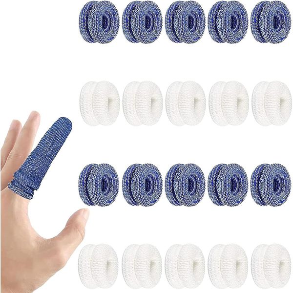 YSBCNK 40pcs finger cots, Finger Bandage, First Aid Finger Cot, Finger Protectors, Tubular Bandage, Dressings Finger Cots,Finger Bobs Thumb Bandage, for Finger Sprains Swelling,Kitchen Fitness Work