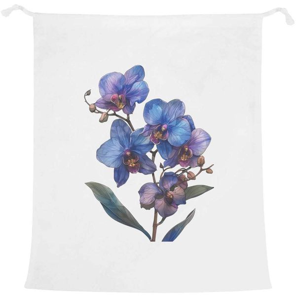 'Blue Orchids' Laundry/Washing/Storage Bag (LB00033287)