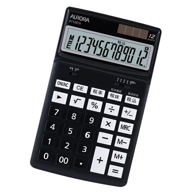 Aurora Japan DT125TX-K Desktop Color Calculator, Black