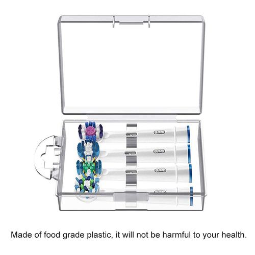 Electric Toothbrush Head Storage Case + 4 PCS Toothbrush Head Covers for Oral B