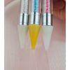 1 Piece Rhinestone Picker Dotting Pen, Dual-ended Rhinestone Gems Crystals Studs Picker Wax Pencil Pen Crystal Beads Handle Manicure Nail Art DIY Decoration Tool (Pink)