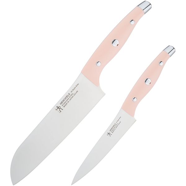 HENCKELS 16887-002 HI Style Elite Starter Set, Santoku Knife, Petty Knife, Peach Knife, Made in Japan, Gift Set, Housewarming, Bridal, Made in Seki, Gifu Prefecture